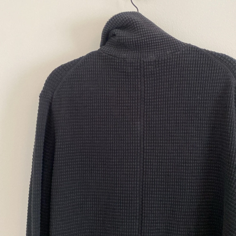 NWT Banana Republic Men's Cotton Waffle-Knit Half-Zip Sweater Black Size Large - Picture 10 of 11